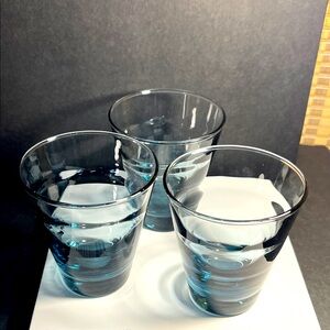 Libby Vintage Aqua Saturn Swirl Rocks Glasses 3
